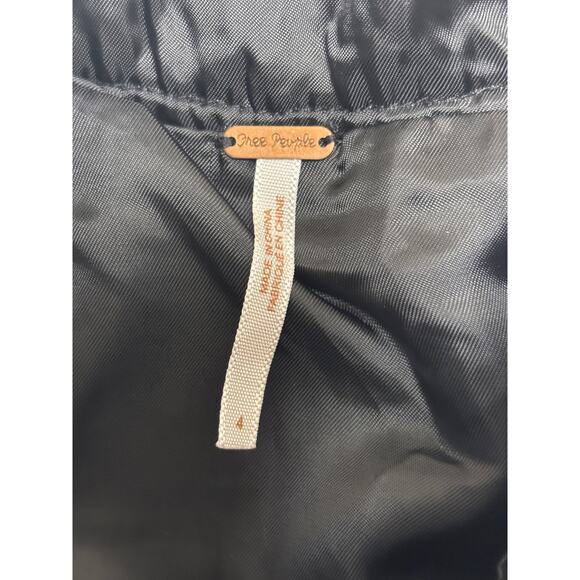 Free People Black and Tan Lined Pocketed Zip Skirt - Size 4 - Picture 6 of 7